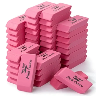 Image of Mr. Pen Pink Pencil Erasers, 48 Pack, Eraser, Erasers for Drawing Eraser Pencil, Kids, Art Drawing, Artist