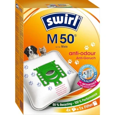 Image of Swirl M50 NeutralizAir vacuum cleaner bag for Miele cleaner, 4 bags + 1 filter