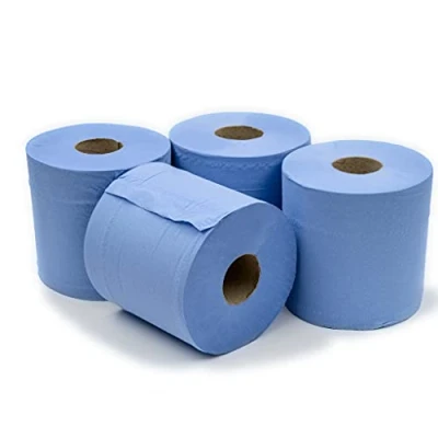 Image of Trade Centrefeed Blue Roll 2 Ply Embossed Paper Towel (Pack of 4 Rolls)