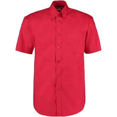 Image of Kustom Kit Mens Short Sleeve Corporate Oxford Shirt (19inch) (Red)
