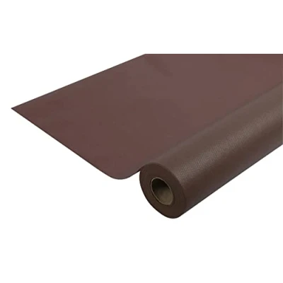 Image of Disposable spun bound non woven tablecloth Roll 50 M long X 1.20 wide Ripstop, water repellent and wipe able fabric chocolate