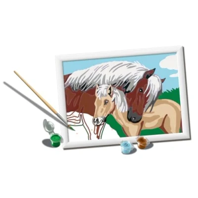 Image of Ravensburger CreArt E Series: Maternal Love, Paint by Number Kit, Contains a Pre Printed Board, Brush, Colors and Accessories, Creative Set for Boys Girls 9+ Years