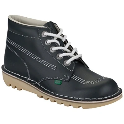 Image of Kickers Women&#039;s Kick Hi Classic Ankle Boots Extra Comfortable Added Durability Premium Quality, Dark Blue/White, 6.5 UK