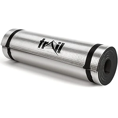 Image of Trail Camping Mat Aluminium Foil Thermal Insulated Roll Pad 7mm Thick Foam (Black)