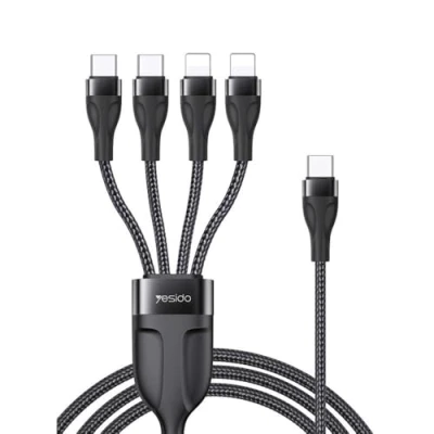 Image of Yesido CA110 4 in 1 Charging Data Cable Type C to 2 TC + IP Mobile Phone