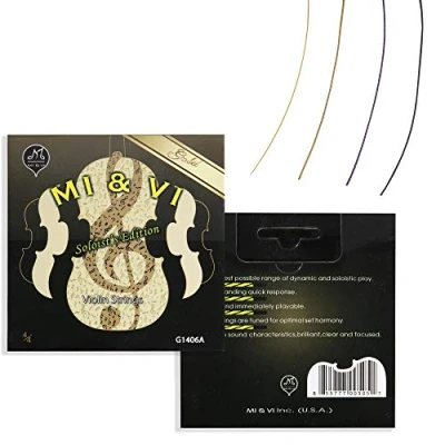 Image of MI&amp;VI PEAK Violin Strings Soloists&#039;s Edition, Full Set, Medium, Steel Ball Ends, Gold E String (Violin 4/4)