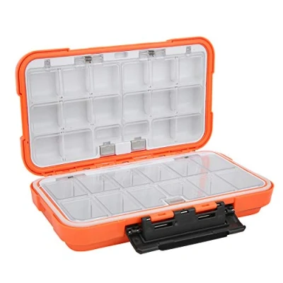 Image of Fishing Tackle Box, Waterproof Accessory Organizer Bait Lure Hooks Storage Case Container(Orange)