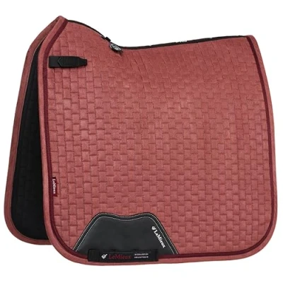 Image of LeMieux Suede General Purpose Square Saddle Pads English for Horses Equestrian Riding Equipment and Accessories Orchid Red Large