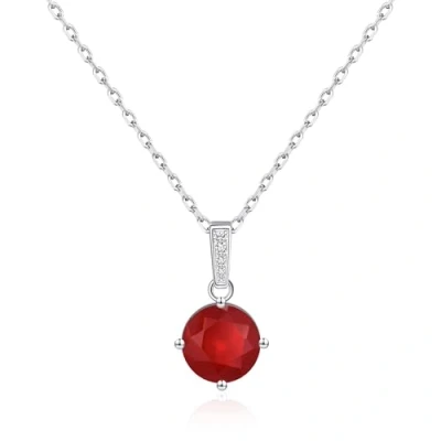 Image of Philip Jones Sterling Silver Carnelian Gemstone Necklace