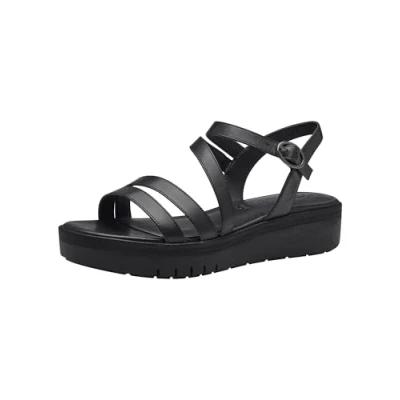 Image of Tamaris Women&#039; 1 28215 42 Flat Sandal, Plain black, 7.5 UK
