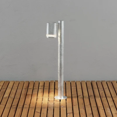 Image of Modena Outdoor Modern Short Bollard Light Galvanized Steel, Transparent, IP44
