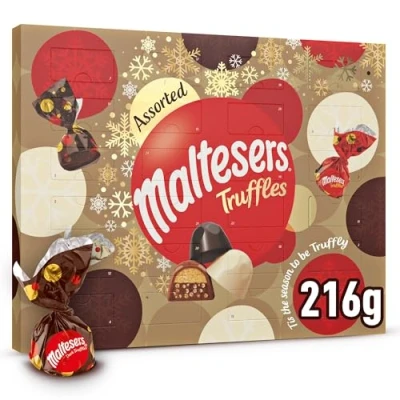 Image of Prime Life Maltesers Assorted Chocolate Truffles Advent Calendar 216g, Multi coloured