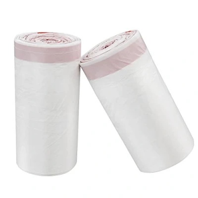 Image of Cadineer 10L Drawstring Bin Liner, White, 120 Counts
