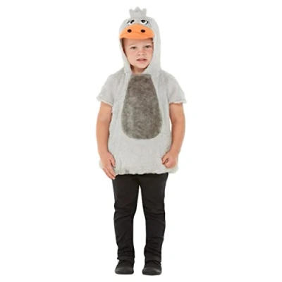 Image of Smiffys Toddler Ugly Duckling Costume Hooded Top, Children&#039;s Animal Fancy Dress, Dress Up Costumes