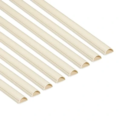 Image of D Line Mini Cable Trunking 8 Pack, Half Round Cover, Paintable, Self Adhesive Wire Hide TV Wires, Management 8x 30mm (W) x 15mm (H) 1 meter Lengths (8 Meter) Magnolia