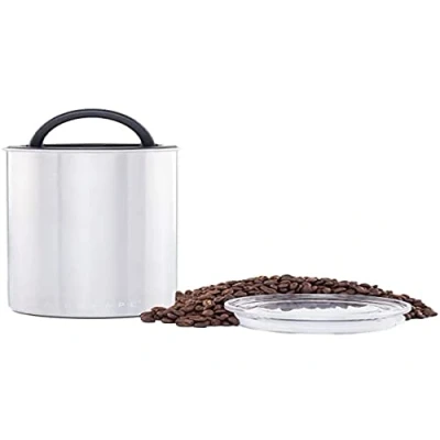 Image of Planetary Design Airscape Stainless Steel Coffee Canister Food Storage Container Patented Airtight Lid Push Out Excess Air and Preserve Freshness (Medium, Brushed Steel)