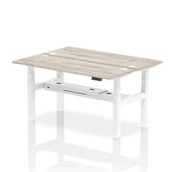 Image of Air B2B 1600x600mm Height Adjustable 2P Bench Desk CP Grey Oak/White