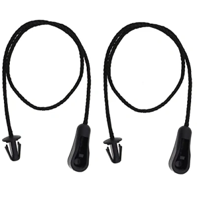 Image of YINETTECH 2pcs Parcel Shelf String Rear Trunk Storage Bag Tray Straps Plastic 4M51A46538AB Compatible with FOCUS MK2 2004 2012 Black