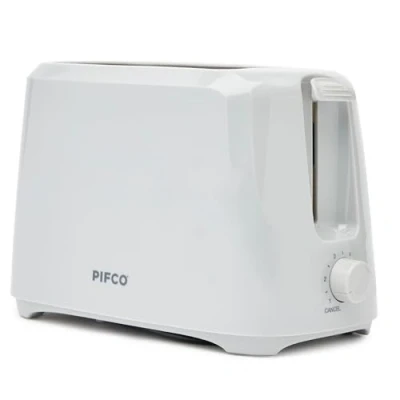 Image of PIFCO Grey 2 Slice Toaster 6 Browning Settings, Removable Crumb Tray, Anti Jam Function, and Energy Efficient Design, Compact, Ideal for Small Kitchens