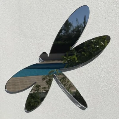 Image of Servewell Dragonfly Garden Mirrors 25cm X 17cm Silver Mirror