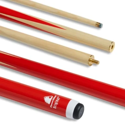 Image of POWERGLIDE ORIGINAL RED 2pc CENTRE SPLIT 57&quot; POOL/SNOOKER CUE
