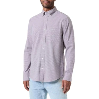 Image of GANT Men&#039;s Reg Poplin Micro Gingham Shirt, Plumped Red, M
