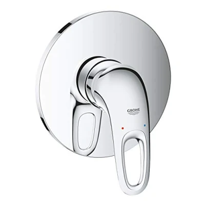 Image of GROHE Eurostyle Solid Single Lever Shower Mixer Trim Set, Concealed Installation, Chrome, 24046003
