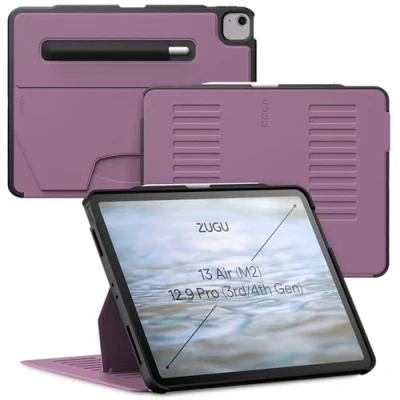 Image of Zugu iPad Air Case 13 inch M2 2024 / Pro 12.9 (3rd/4th Gen), Slim Protective Cover with Apple Pencil Holder, 10 Viewing Angles Auto Wake/Sleep (Berry Purple)