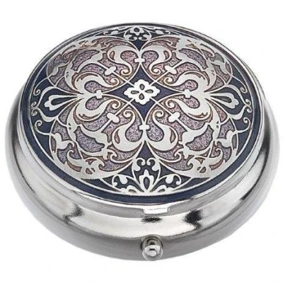 Image of Sea Gems presented by Celtic Glass Designs Pill Box (standard size) in an Arabesque Design Purple Colour