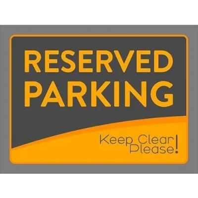 Image of Reserved parking keep clear please sign 3mm Aluminium (200mm x 150mm)