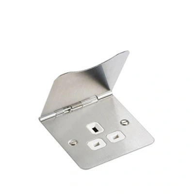 Image of Knightsbridge FLAT PLATE 13A 1G UNSWITCHED FLOOR SOCKET BRUSHED CHROME FP7UBCW