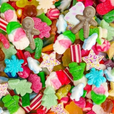 Image of Christmas Sweet Mix themed Pick n Sweets Xmas Retro Candy Selection