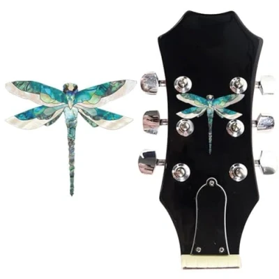 Image of Sanfly Guitar Neck Fretboard Stickers Headstock Decals Diy Inlay Markers for Acoustic Electric