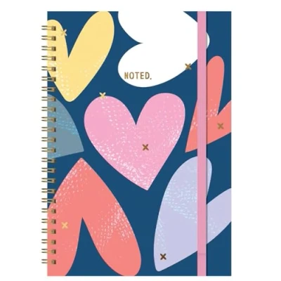 Image of Design Group A5 Notebook Hardcover Wiro Blue X My Heart Noted Notepad Journal Notes Planner Study Work