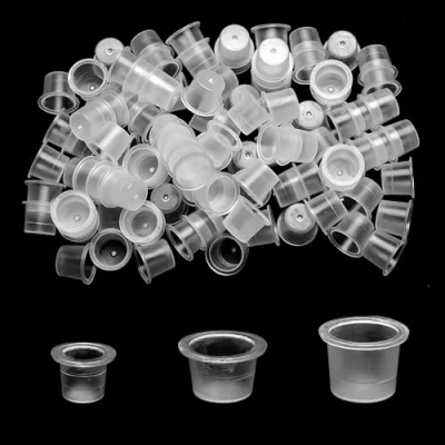 Image of ATOMUS 300Pcs Tattoo Ink Cups Mixed Small Medium Large Size Disposable Pigment Caps Holder Container Supplies