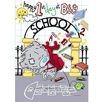 Image of Me To You Bear 1st Day At Big School My Dinky Card