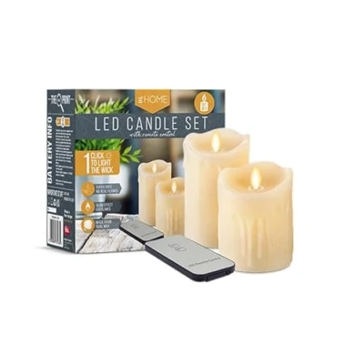Image of iN LED Candles Flickering Electric Flameless Non Drip Dancing with Remote Battery Operated Real Wax Home (Set of 2)