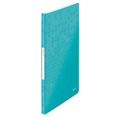 Image of Leitz A4 Display Book, 20 Pockets, 40 Sheet Capacity, Transparent Ice Blue, WOW Range, 46310051
