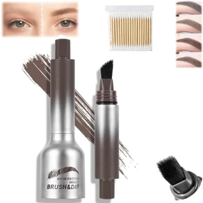Image of Pagevine Brush Brow, Liftique Eyebrow, Instant Brow Brush, Liquid Eyebrow Fection Angled &amp; Dip (1pcs,04Dark Brown)
