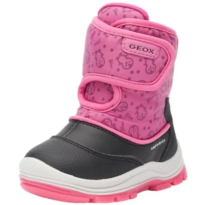 Image of Geox Flanfil ABX Unisex Winter boots for kids, Size: 6K, Black/fuchsia Synthetics/textile