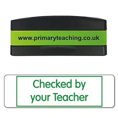 Image of Stackable Checked By Your Teacher Pre Inked School Teachers Feedback Marking Stamper Stamp 44x13mm Primary Teaching Services