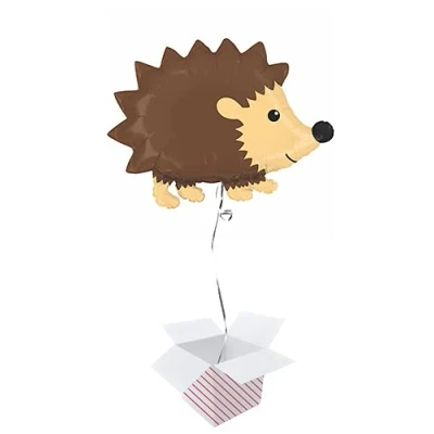 Image of Woodland Hedgehog Helium Foil Giant Balloon Inflated In A Box