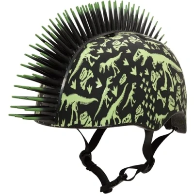 Image of C Preme Unisex Youth Raskullz T REX BONEZ Mohawk Tdlr Blk 3+ 48 52cm 2021 Helmet, MOHAWK, UNISIZE UK