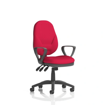 Image of Eclipse Plus XL Lever Task Operator Chair Bespoke with Loop Arms In Bergamot Cherry
