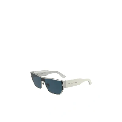 Image of Calvin Klein Unisex CK25102S 045 Sunglasses Metal Silver Squared Normal