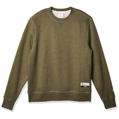 Image of Champion Men&#039;s Authentic Originals Sueded Sweatshirt, Green Luck Heather, S