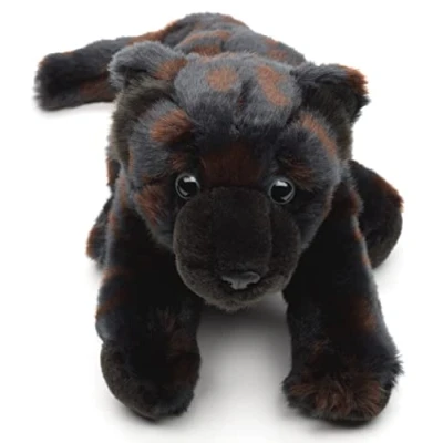 Image of Uni Toys Black Panther, Sitting 25 cm (Length) Plush Wild Animal Toy, Cuddly