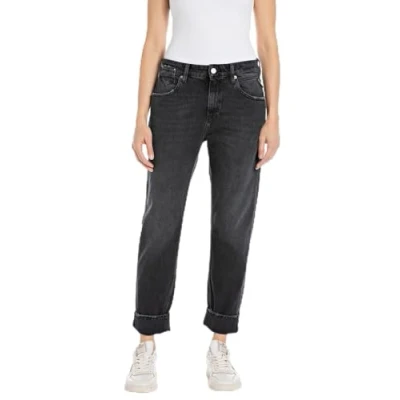 Image of Replay women&#039;s jeans made of comfort denim, Gray (Dark 097), 26W / 32L