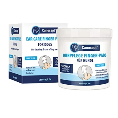 Image of Canosept Dog Ear Wipes 50 Pads Cleaner Clean Finger For Dogs Good Care And Hygiene Of The Ears Dirt Wax Remover With Deodorizing Effect