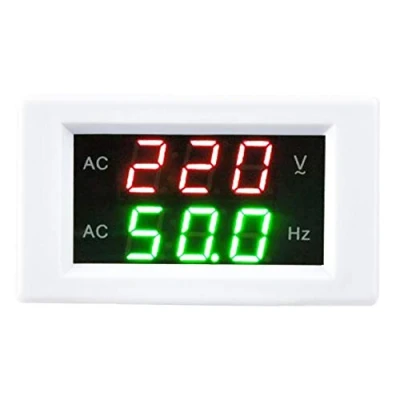 Image of Voltage Frequency Meter, Generator Dual Display LED Digital AC Voltmeter Meter Testing Tool (White)